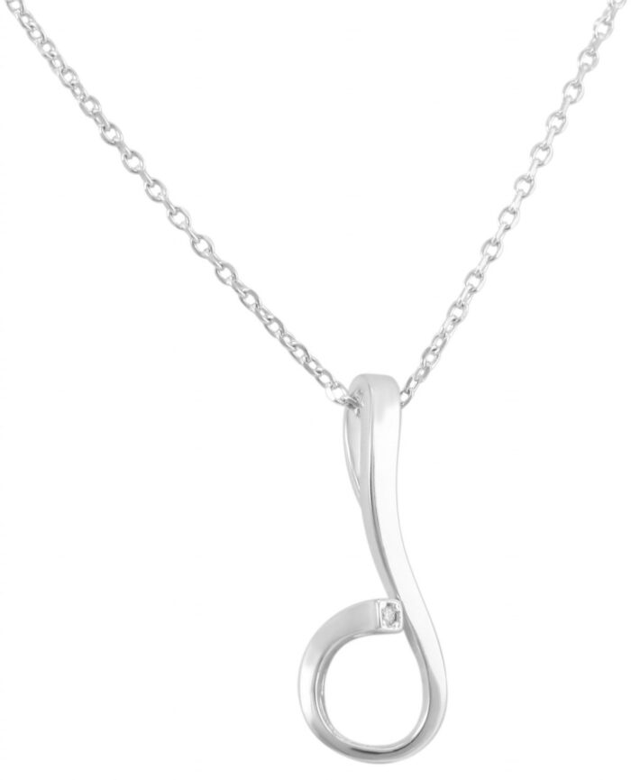 925/- Echt Silber Anhänger ohne Kette "Rory", geschwungener Anhänger, 925/rho... - Image 2