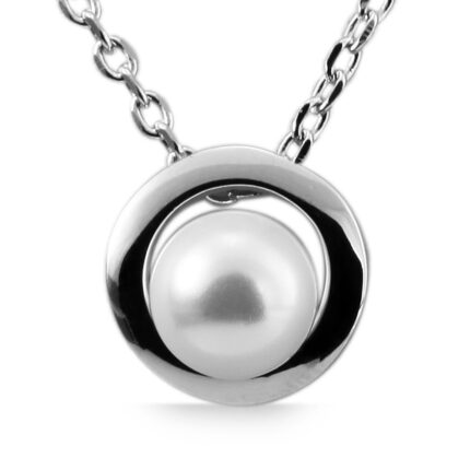 925/- Echt Silber Anhänger ohne Kette "Goda", Ring mit Glasperle, 925/rhodiniert