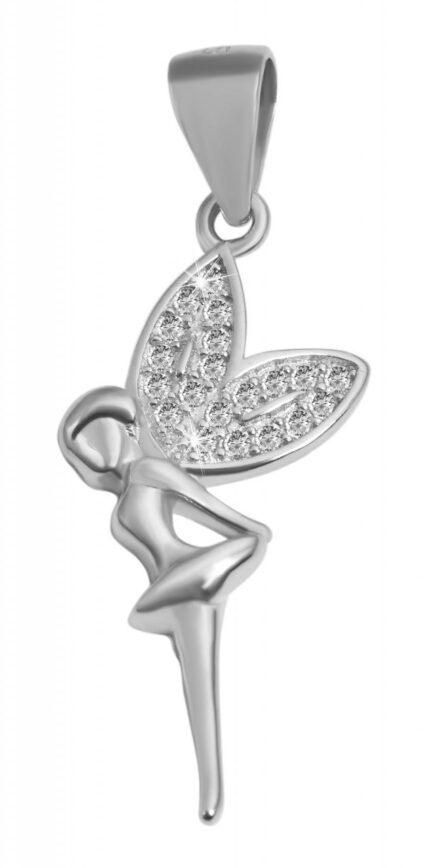 925/- Echt Silber Anhänger "Ahu", Fee, ohne Kette, Zirkoniabesatz, 925/rhodin...