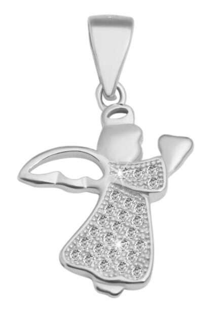 925/- Echt Silber Engel Anhänger "Angelika" ohne Kette, Zirkonia besetzt, 925...