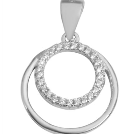 925/- Echt Silber Anhänger ohne Kette "Lilian", Ring mit Zirkoniabesatz
