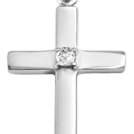 925/- Echt Silber Anhänger ohne Kette "Gisou", Kreuz mit Zirkoniastein, 925/r...
