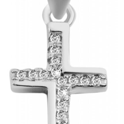 925/- Echt Silber Anhänger ohne Kette "Kassandra", Kreuz mit Zirkoniabesatz, ...
