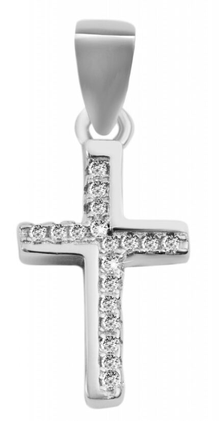 925/- Echt Silber Anhänger ohne Kette "Kassandra", Kreuz mit Zirkoniabesatz, ...