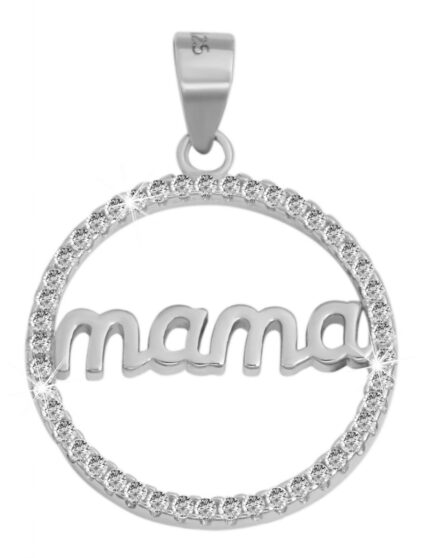 925/- Echt Silber Anhänger ohne Kette "Ommy", runder Anhänger für Mama´s, Zir...