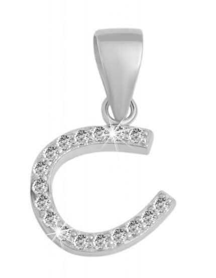 925/- Echt Silber Anhänger ohne Kette "Faras", Hufeisen mit Zirkoniabesatz, 9...