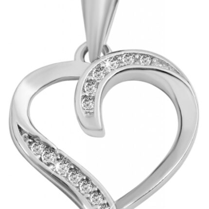 925/- Echt Silber Anhänger ohne Kette "Helina", Herz, Zirkoniabesatz