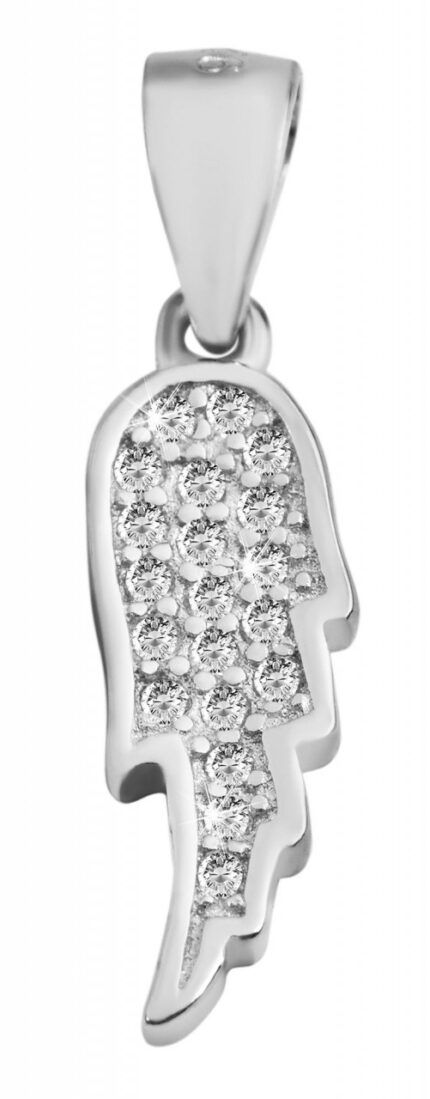 925/- Echt Silber Anhänger ohne Kette "Shafiqa", Flügel mit Zirkoniabesatz, 9...