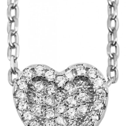925/- Echt Silber Anhänger ohne Kette "Hajar", Herz mit Zirkoniabesatz, 925/r...