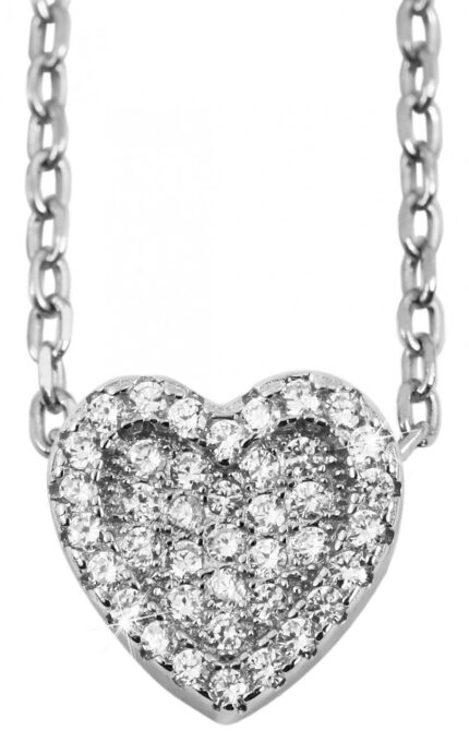 925/- Echt Silber Anhänger ohne Kette "Hajar", Herz mit Zirkoniabesatz, 925/r...