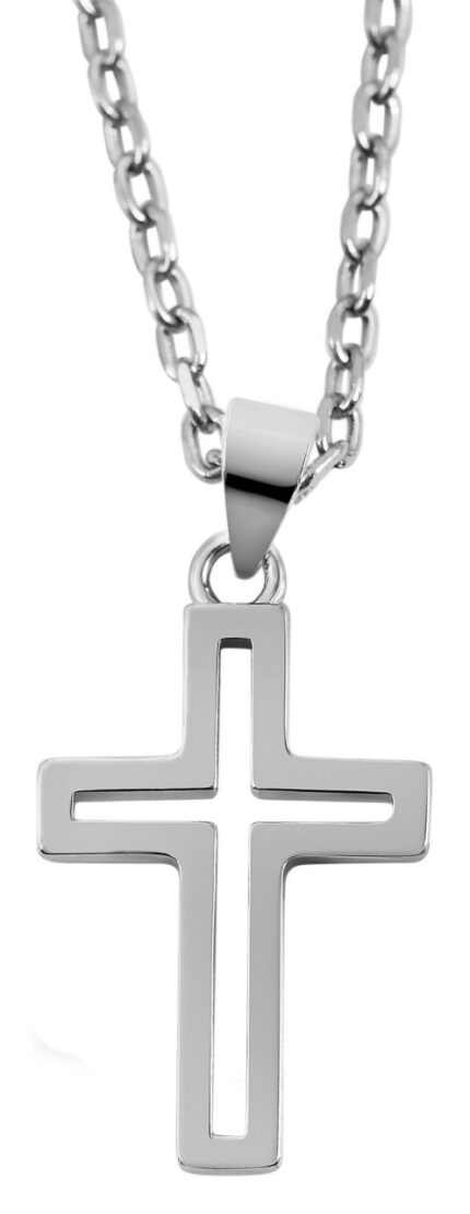 925/- Echt Silber Kreuzanhänger "Masih" ohne Kette, 925/rhodiniert