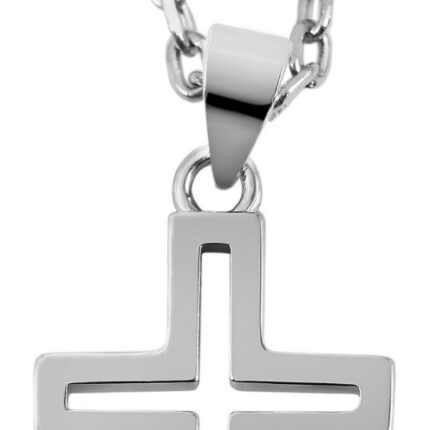 925/- Echt Silber Kreuzanhänger "Masih" ohne Kette, 925/rhodiniert
