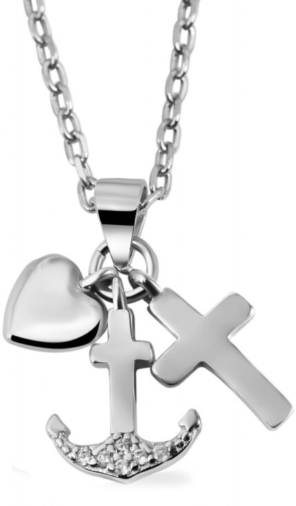 925/- Echt Silber Anhänger ohne Kette "Rami", Herz, Anker, Kreuz, 925/rhodiniert