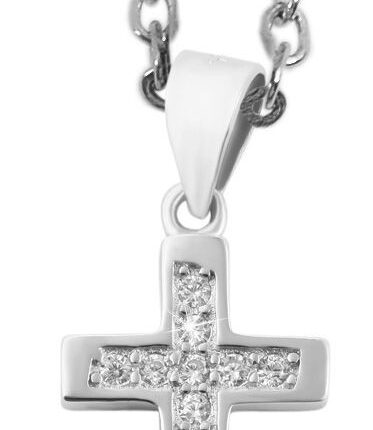 925/- Echt Silber Anhänger ohne Kette "Ritan", Kreuz mit Zirkoniasteinen, 925...