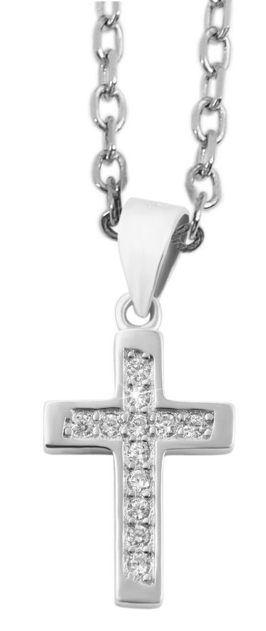 925/- Echt Silber Anhänger ohne Kette "Ritan", Kreuz mit Zirkoniasteinen, 925...