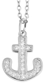 925/- Echt Silber Anhänger ohne Kette "Darica", Anker mit Zirkoniabesatz, 925...