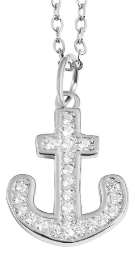 925/- Echt Silber Anhänger ohne Kette "Darica", Anker mit Zirkoniabesatz, 925...