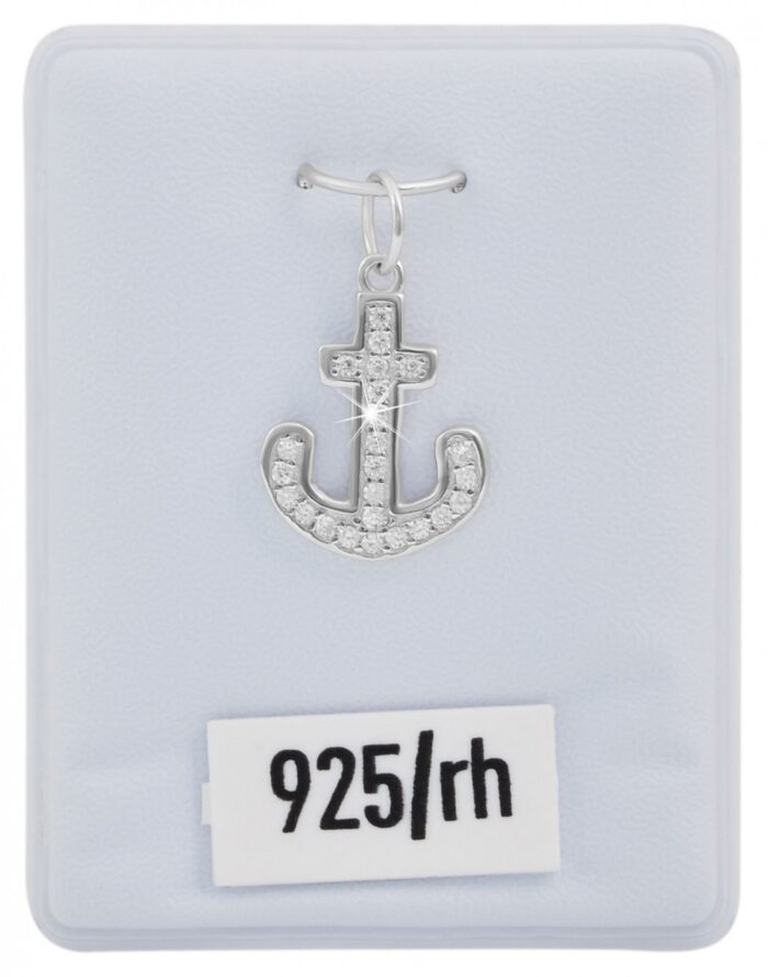 925/- Echt Silber Anhänger ohne Kette "Darica", Anker mit Zirkoniabesatz, 925... - Image 3