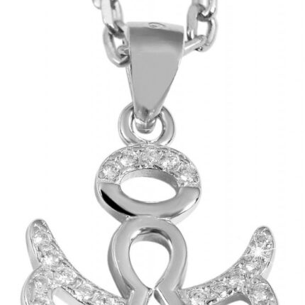 925/- Echt Silber Anhänger ohne Kette "Enna", Schutzengel mit Zirkoniabesatz,...