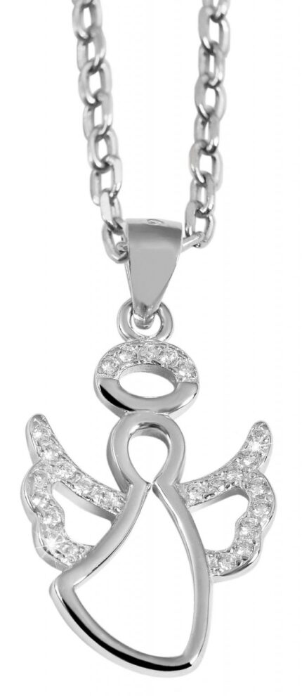 925/- Echt Silber Anhänger ohne Kette "Enna", Schutzengel mit Zirkoniabesatz,...
