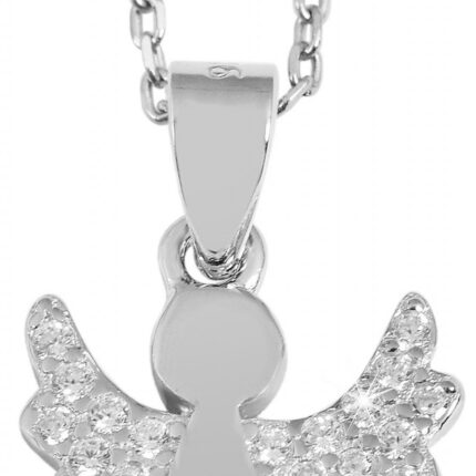 925/- Echt Silber Anhänger ohne Kette "Elisa", Engel mit zirkoniabesetzten Fl...