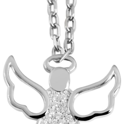 925/- Echt Silber Anhänger ohne Kette "Emeli", Schutzengel mit Zirkoniabesatz...
