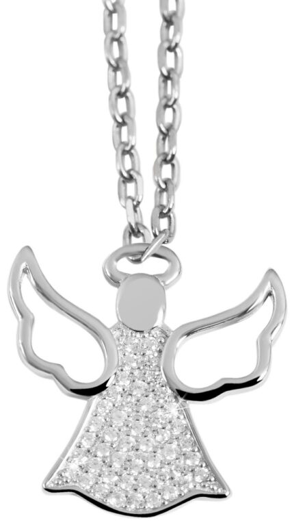 925/- Echt Silber Anhänger ohne Kette "Emeli", Schutzengel mit Zirkoniabesatz...