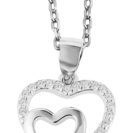925/- Echt Silber Anhänger ohne Kette "Cariela", Herz mit Zirkoniabesatz, 925...