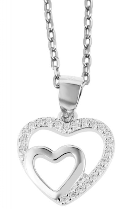 925/- Echt Silber Anhänger ohne Kette "Cariela", Herz mit Zirkoniabesatz, 925...