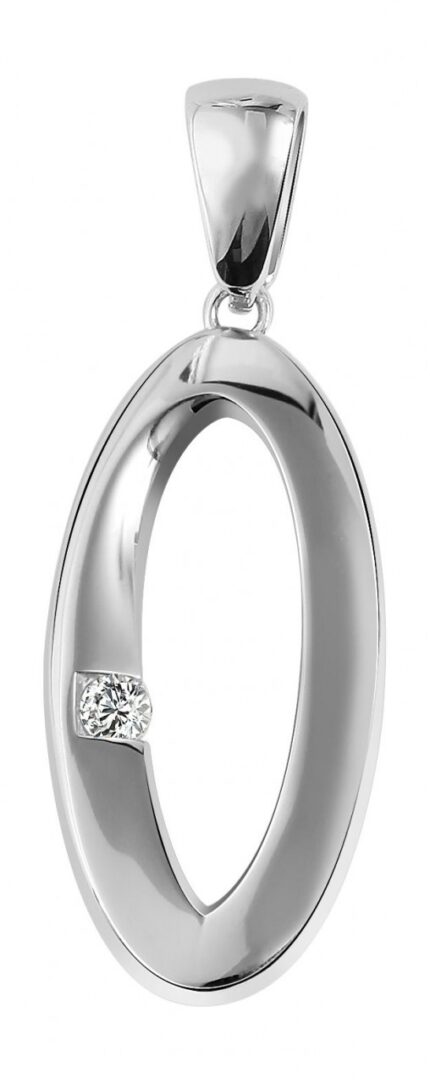 925/- Echt Silber Anhänger ohne Kette "Alejandra", Zirkoniabesatz, 925/rhodin...