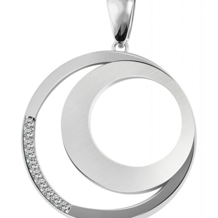 925/- Echt Silber Anhänger ohne Kette "Macaria", rund, mattiert-poliert, 925/...