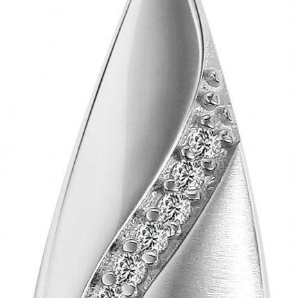 925/- Echt Silber Anhänger ohne Kette "Reyna", Zirkonabesatz, oval, 925/rhodi...