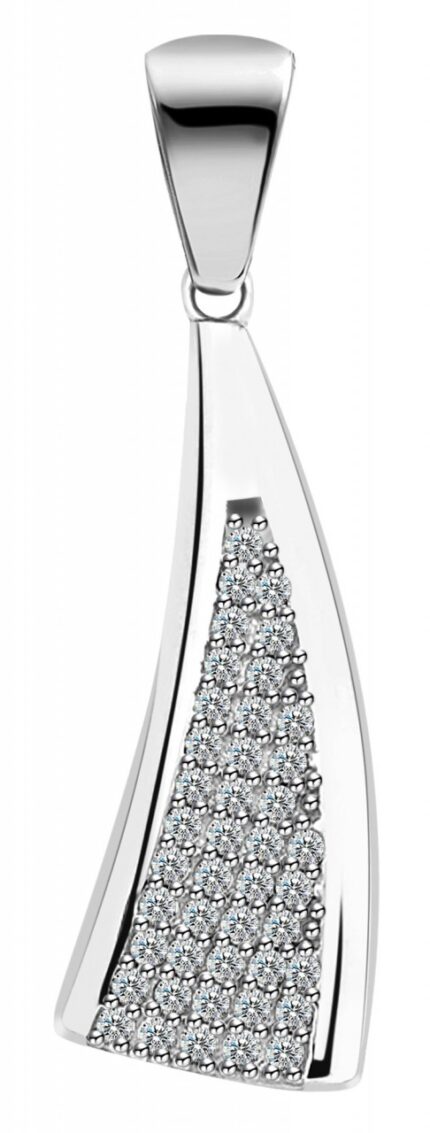 925/- Echt Silber Anhänger ohne Kette "Keana", Zirkoniabesatz, 925/rhodiniert