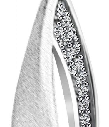 925/- Echt Silber Anhänger ohne Kette "Anela", Zirkoniabesatz, 925/rhodiniert
