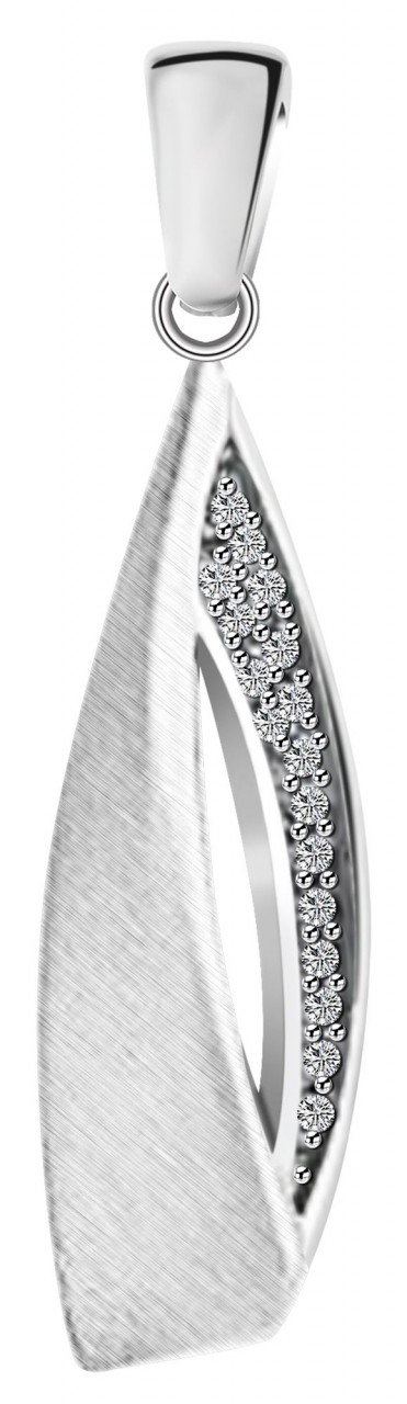 925/- Echt Silber Anhänger ohne Kette "Anela", Zirkoniabesatz, 925/rhodiniert