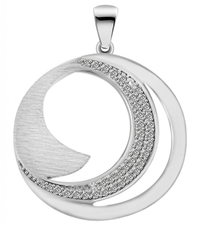 925/- Echt Silber Anhänger ohne Kette "Inori", Zirkoniabesatz, 925/rhodiniert - Image 1