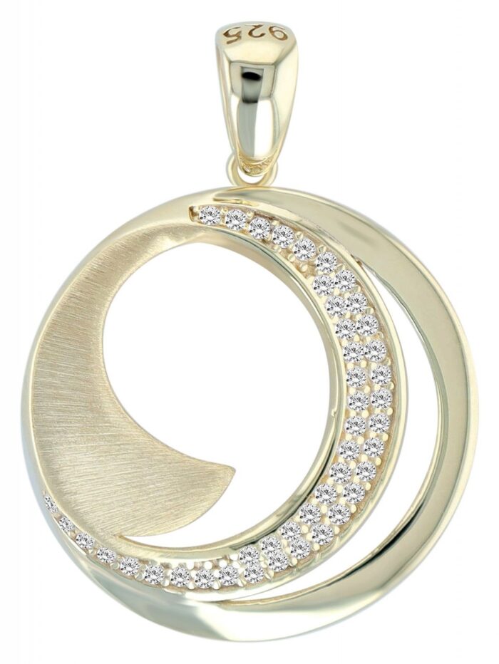 925/- Echt Silber Anhänger ohne Kette "Inori", Zirkoniabesatz, 925/rhodiniert - Image 2