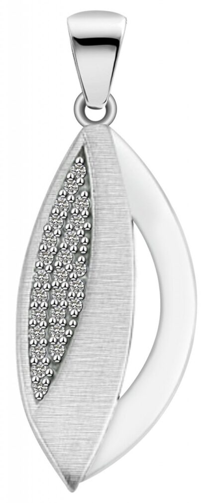 925/- Echt Silber Anhänger ohne Kette "Moana", Zirkoniabesatz, mattiert/polie...