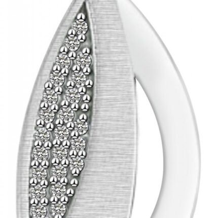925/- Echt Silber Anhänger ohne Kette "Moana", Zirkoniabesatz, mattiert/polie...