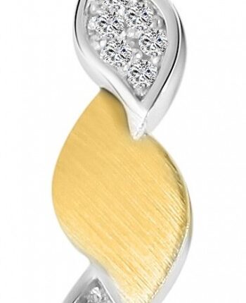 925/- Echt Silber Anhänger ohne Kette "Aimée", Zirkoniabesatz, bicolor, 925/r...
