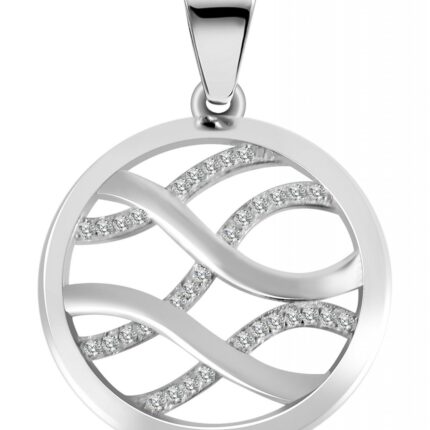 925/- Echt Silber Anhänger ohne Kette "Namida", Zirkoniabesatz, 925/rhodiniert