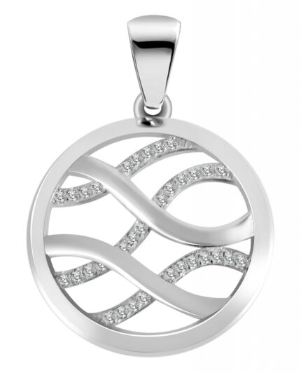 925/- Echt Silber Anhänger ohne Kette "Namida", Zirkoniabesatz, 925/rhodiniert