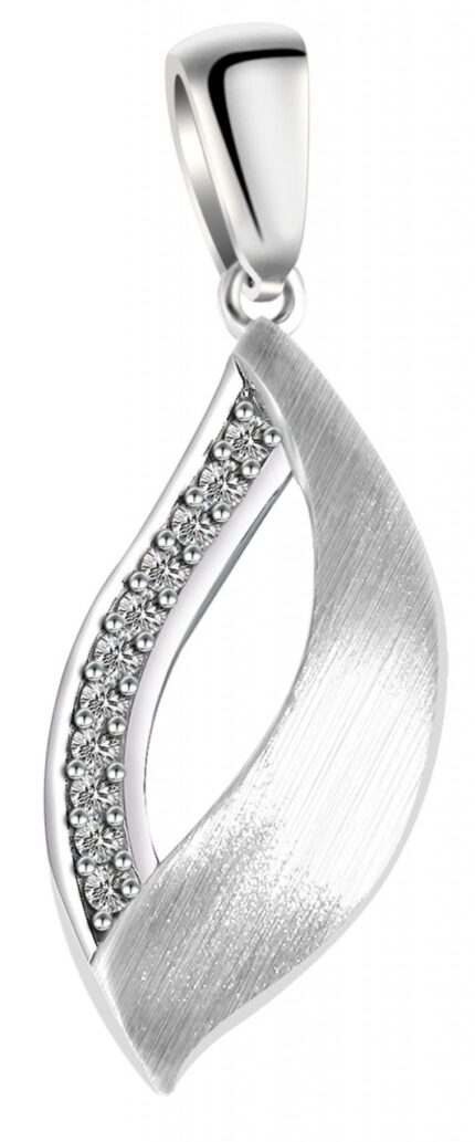 925/- Echt Silber Anhänger ohne Kette "Kala", Zirkoniabesatz, mattiert/polier...