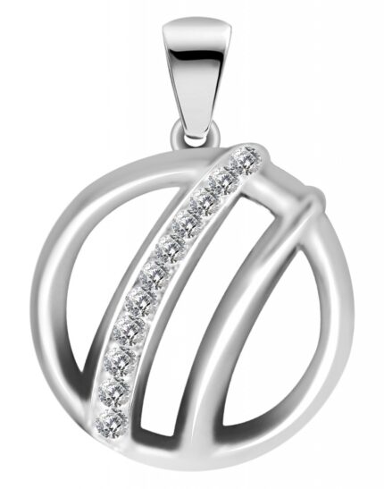 925/- Echt Silber Anhänger ohne Kette "Kaida", Zirkoniabesatz, 925/rhodiniert