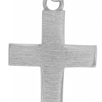 925/- Echt Silber Kreuz Anhänger "Eternal Faith" , matt, rhodiniert
