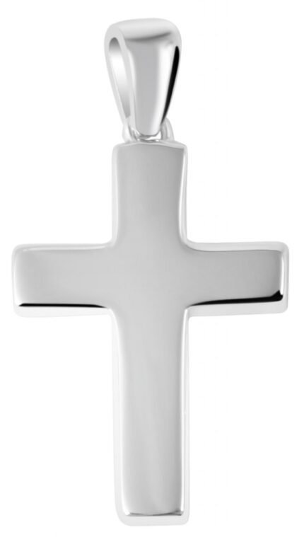 925/- Echt Silber Anhänger ohne Kette "Hallie", Kreuz, matt/poliert, 925/rhod...