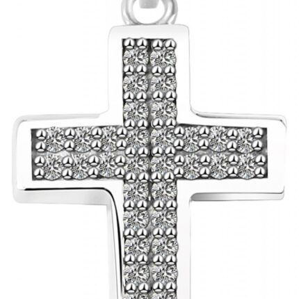 925/- Echt Silber Anhänger ohne Kette "Louna", Kreuz mit Zirkoniabesatz, 925/...