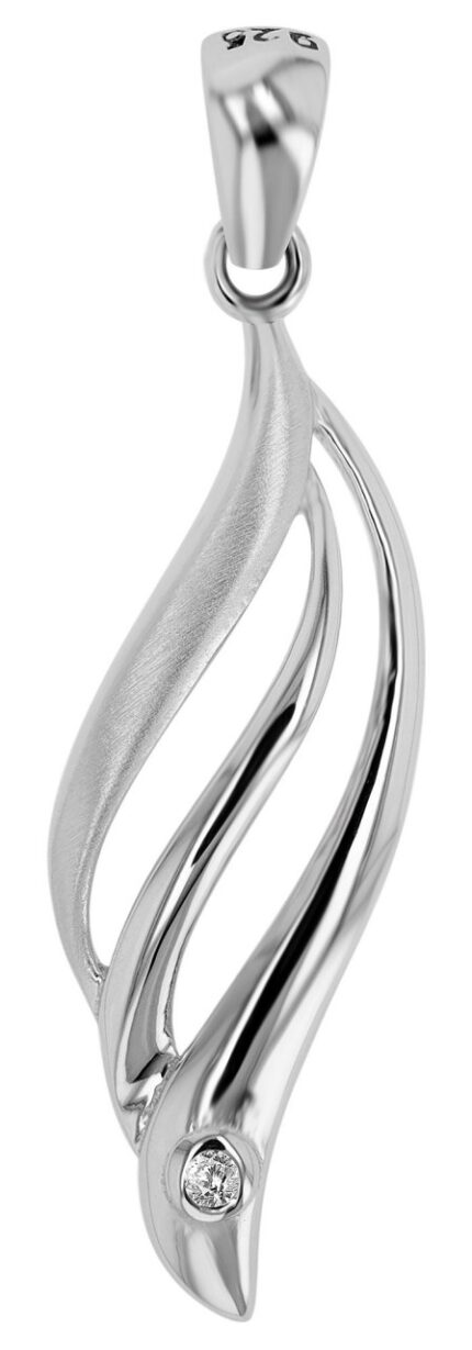 925/- Echt Silber Anhänger "Eclatique", rhodiniert, matt/poliert