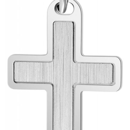 925/- Echt Silber Kettenanhänger "Kilana", mattiert/poliertes Kreuz, rhodiniert