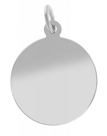 925/- Echt Silber Münzanhänger "Mazza", gravurfähig, poliert, rhodiniert, Ø 2...